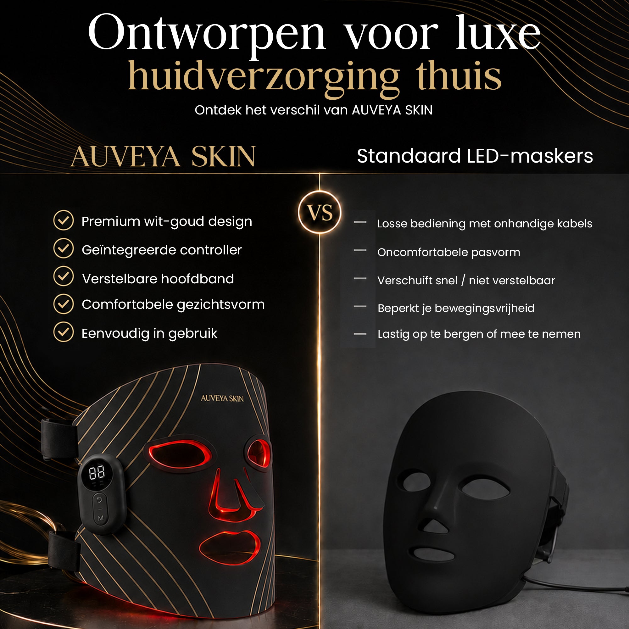 Auveya® Led Masker Black