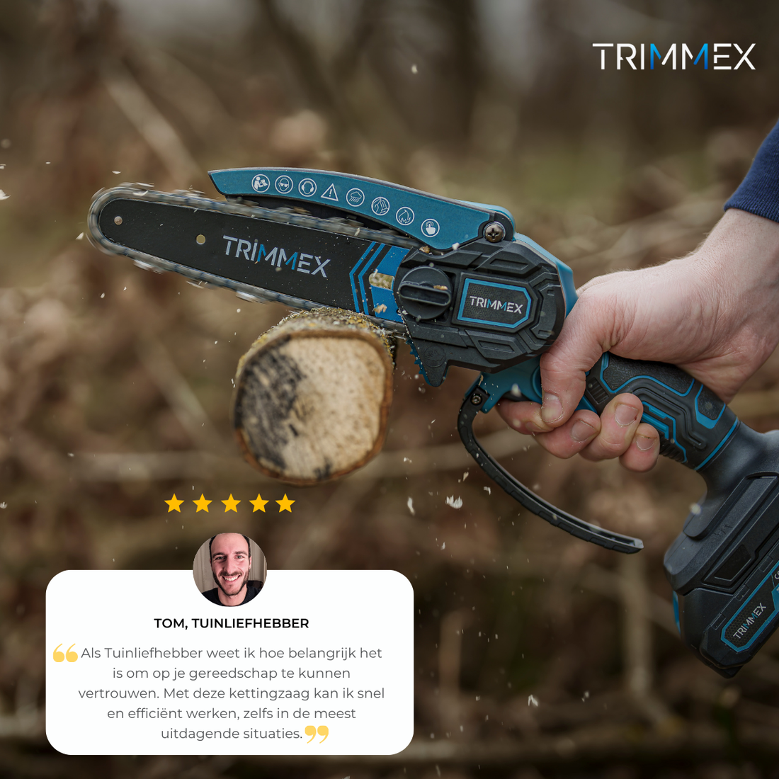 Trimmex® Mini chargeur de batterie + télescopique Snoeisteel - Comprend un chargeur de batterie et deux batteries puissantes (2x4,0 Ah)