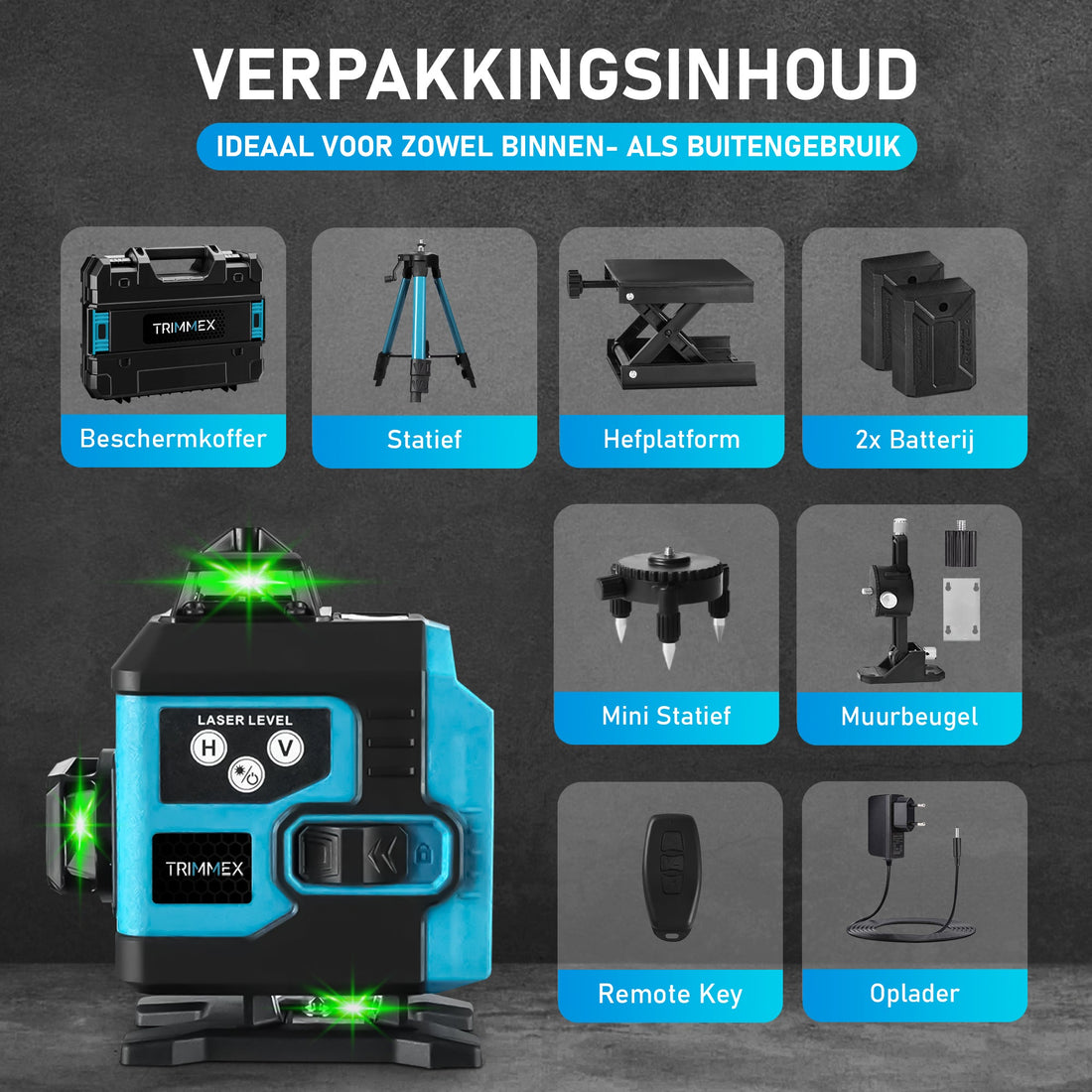 Chargeur de batterie électrique Trimmex® - Chargeur de batterie inclus et deux batteries puissantes (2,0 Ah)