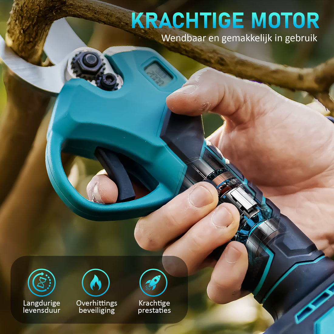 Chargeur de batterie électrique Trimmex® - Chargeur de batterie inclus et deux batteries puissantes (2,0 Ah)